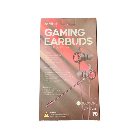 Vibe Gaming - GAMING EARBUDS with Detachable Boom Mic - XBOX ONE, PS4, PC - Picture 3 of 5